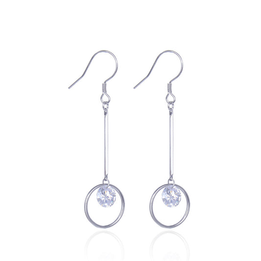 Stylish silver drop earrings