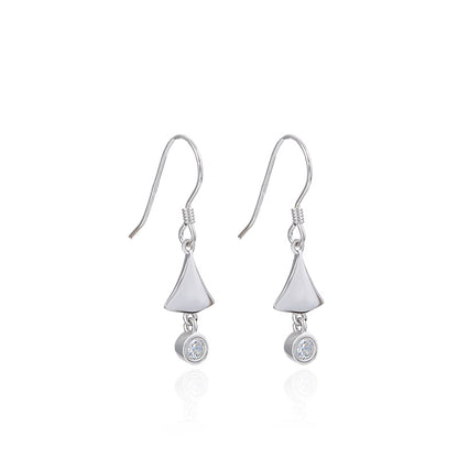 Shiny fish hook earrings silver