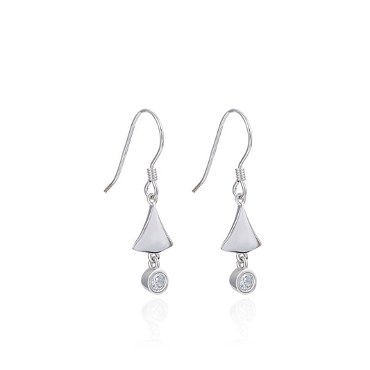 Shiny fish hook earrings silver