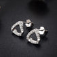 Silver sparkle stud earrings