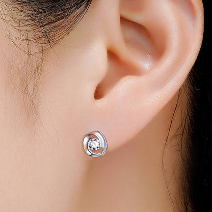 Fancy silver stud earrings