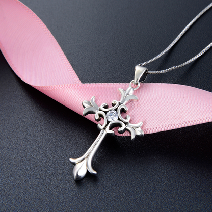 High end sterling silver cross necklace