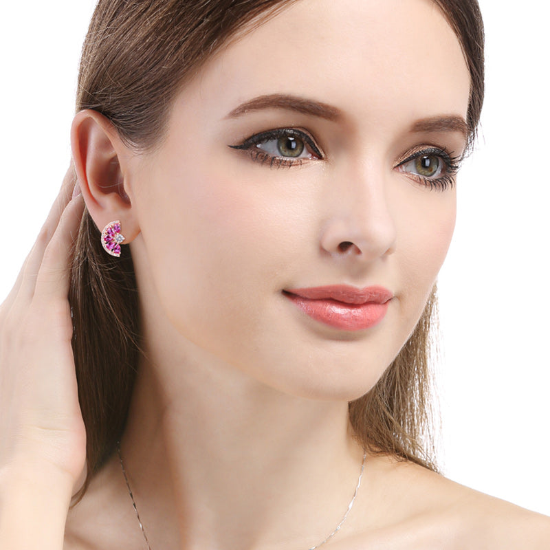 Stud earrings rose gold small