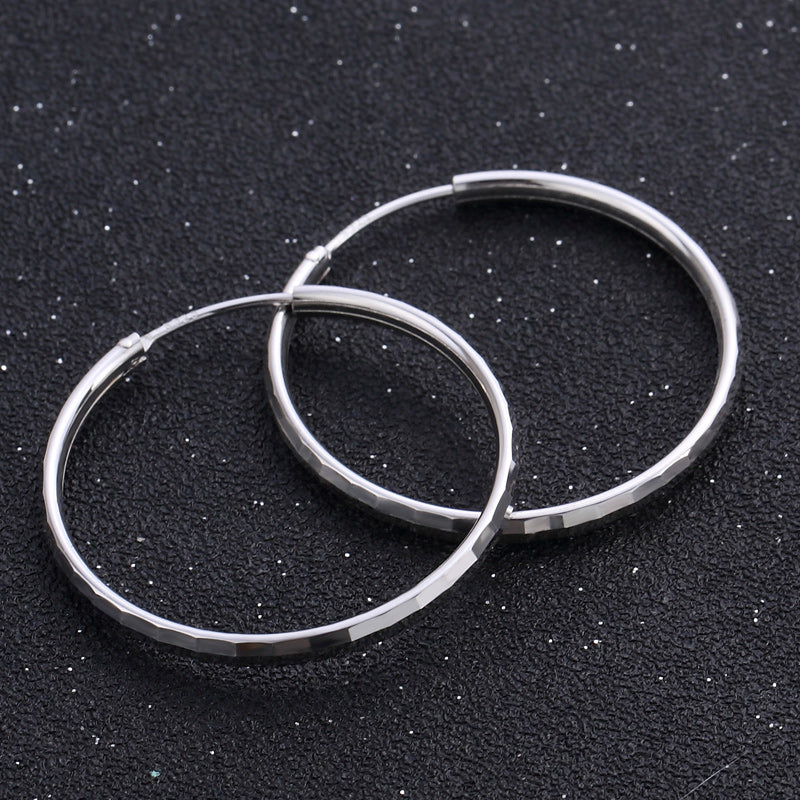 Elegant silver hoop earrings