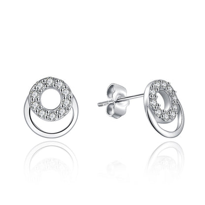 Glitter silver stud earrings