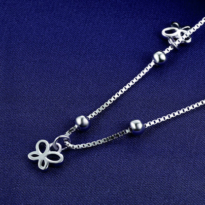 Stylish butterfly silver anklets online