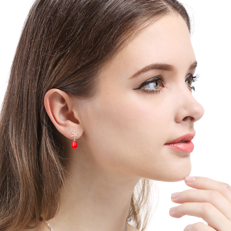 Fancy rose gold stud earrings