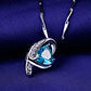 Delicate blue crystal pendant with chain