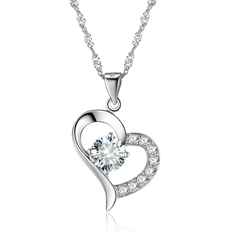 Elegant diamond heart necklace for a romantic evening