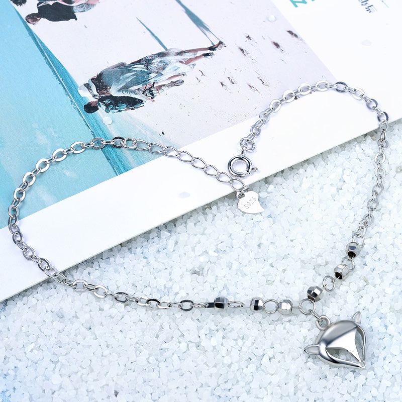 Cute silver fox bracelet