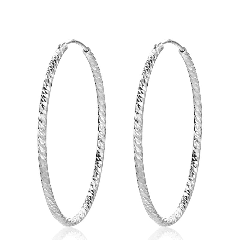 Modern silver hoop earrings