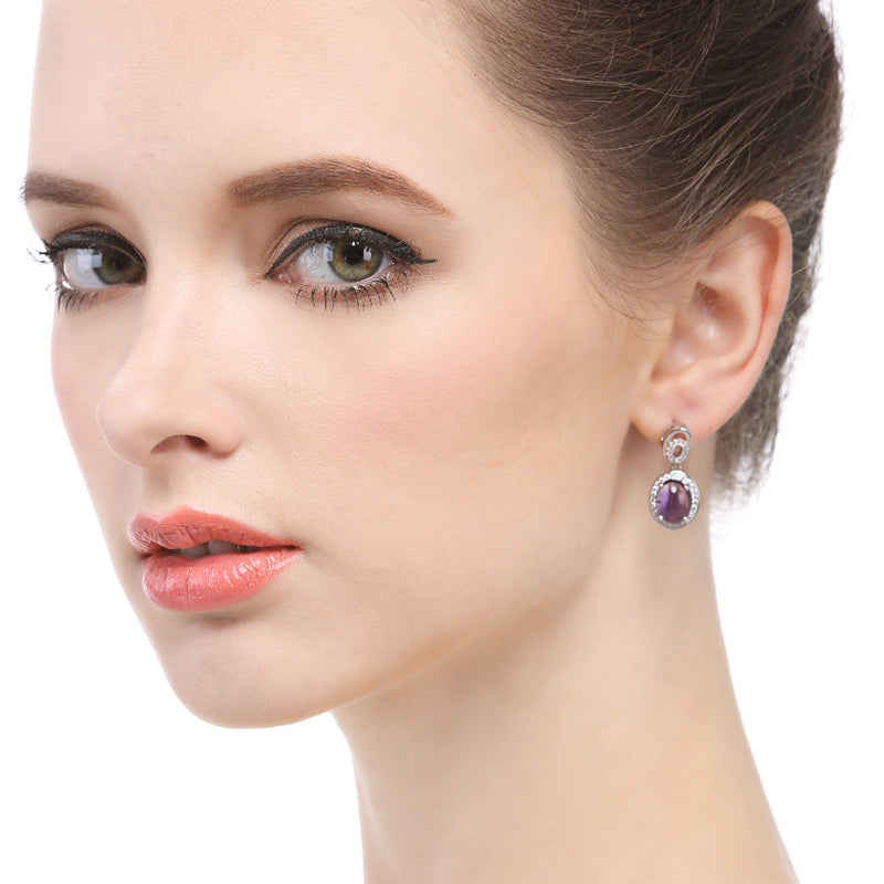 Fancy gem drop earrings cheap