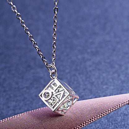 Delicate silver cubic necklace jewelry