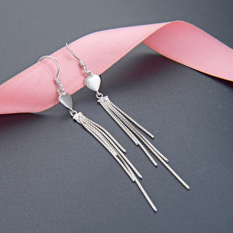 Dainty dangle earrings silver