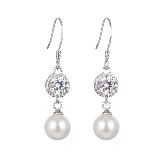 Pearl and hook earrings
