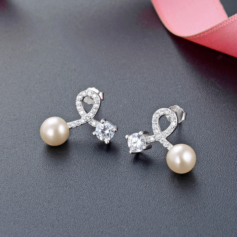 Fancy stud pearl earrings wholesale