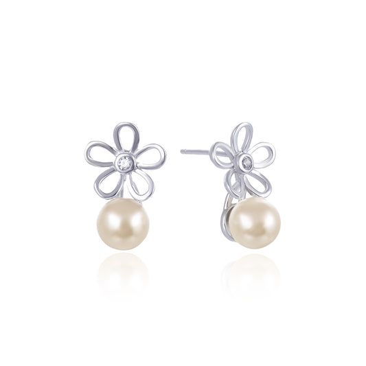 Subtle stud pearl earrings real