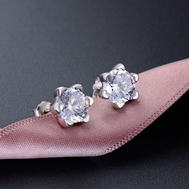 Delicate diamond stud earrings