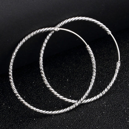 Modern silver hoop earrings