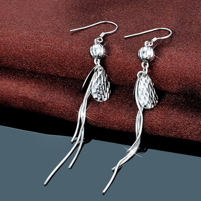 Ear threader earrings sterling silver