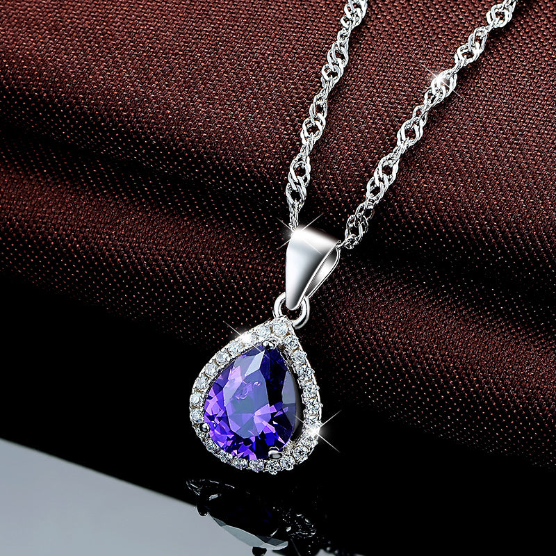 Polished silver pendant necklace