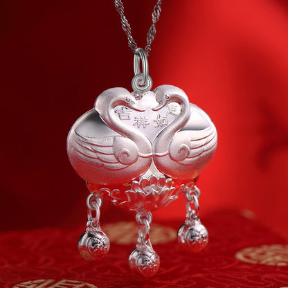 Dainty Chinese longevity lock necklace