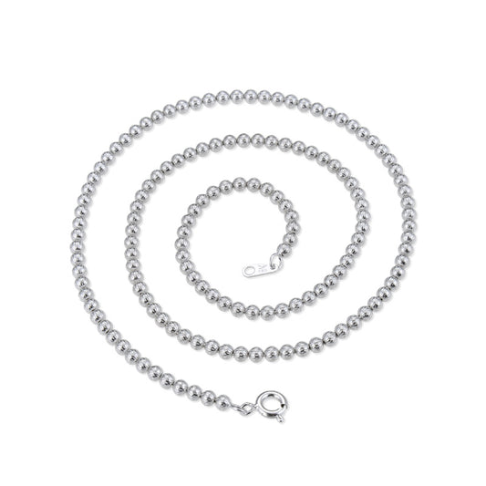 Silver bead chain necklace