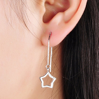 Delicate silver ear threader