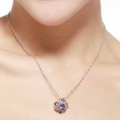 Plain silver pendant necklace