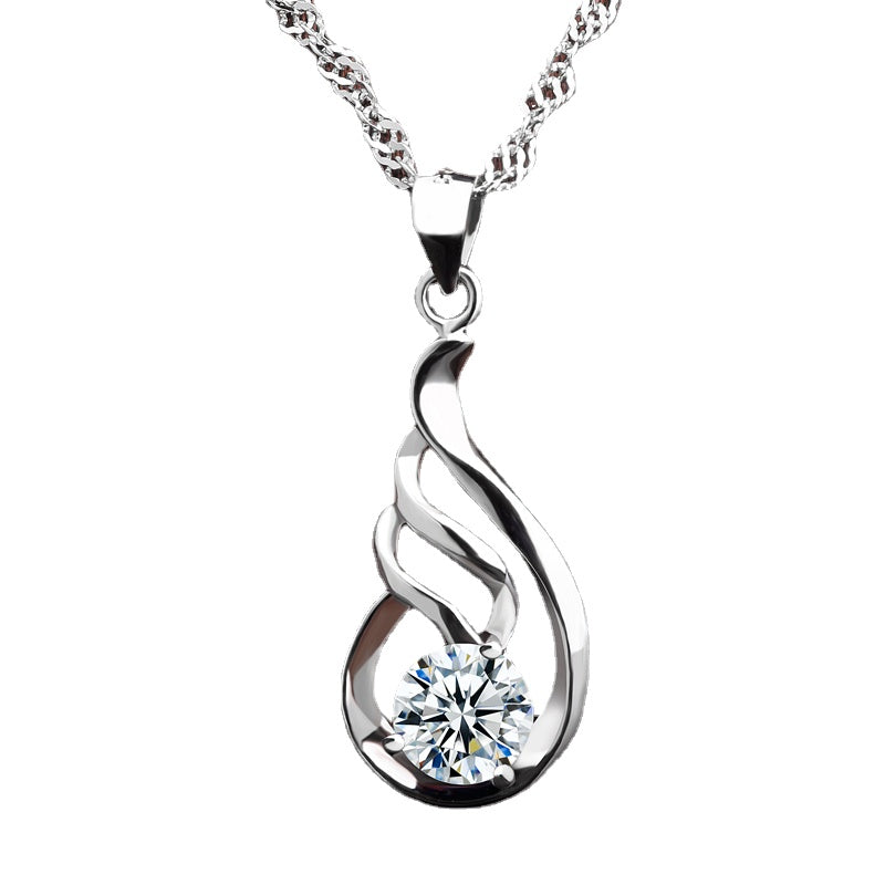 Affordable simple silver necklace prom