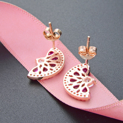Stud earrings rose gold small