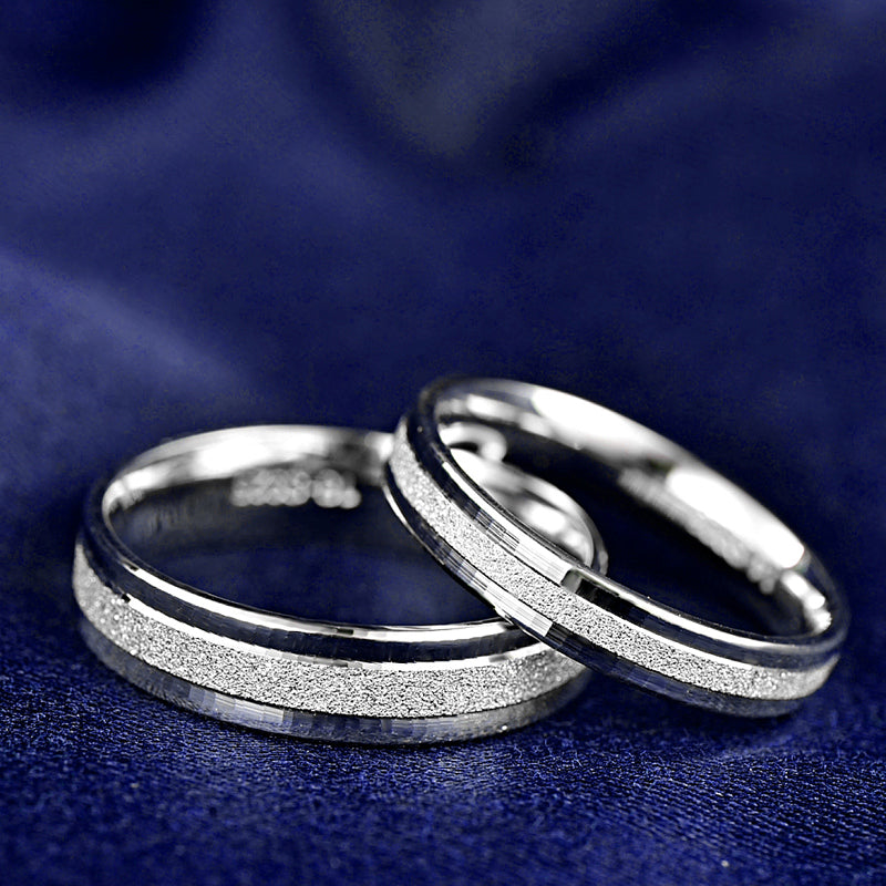 Simple silver wedding rings