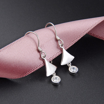 Shiny fish hook earrings silver