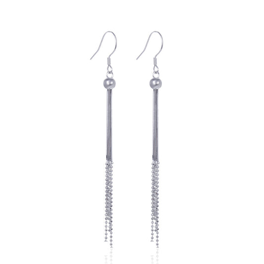 Trendy silver drop earrings