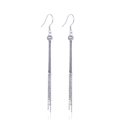 Trendy silver drop earrings