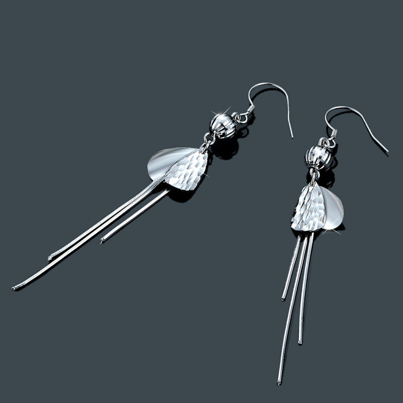 Ear threader earrings sterling silver