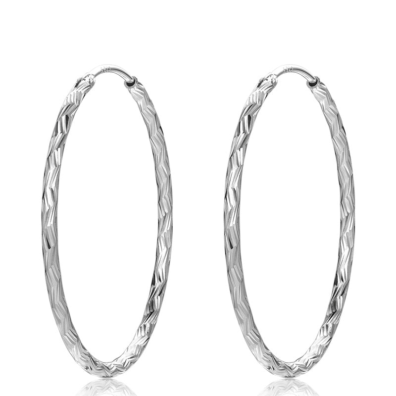 Cool silver hoop earrings