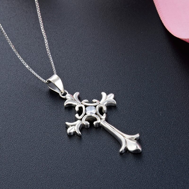 High end sterling silver cross necklace