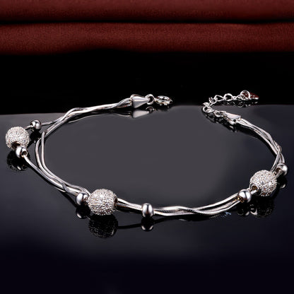 Elegant silver bracelet female