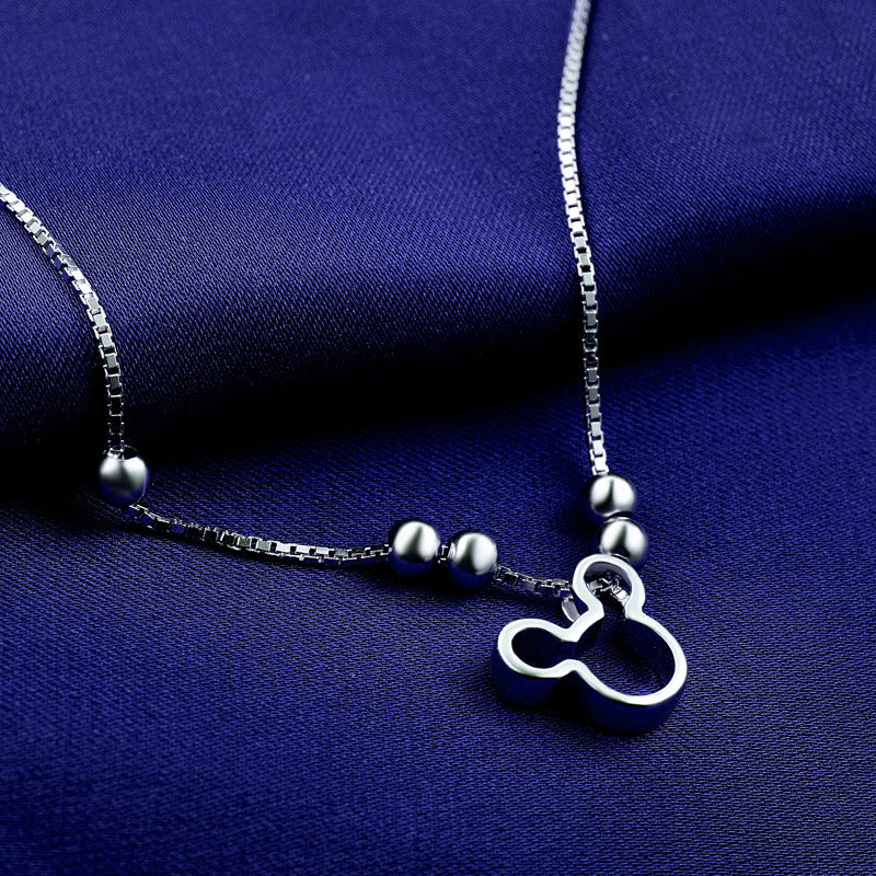 Silver mickey mouse ankle bracelet