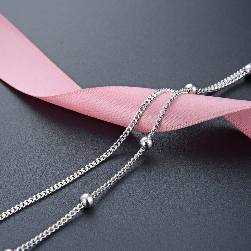 Dainty silver necklace for women layered