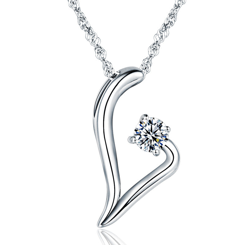 Unique silver heart necklace for teen girls