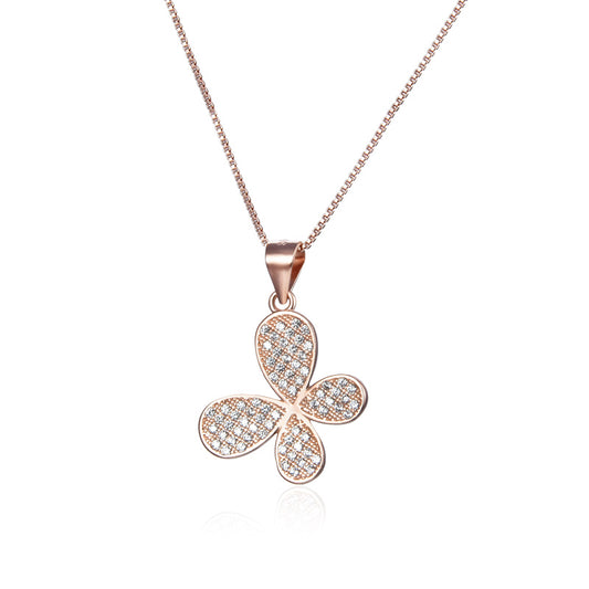 Glittering rose gold necklace womens