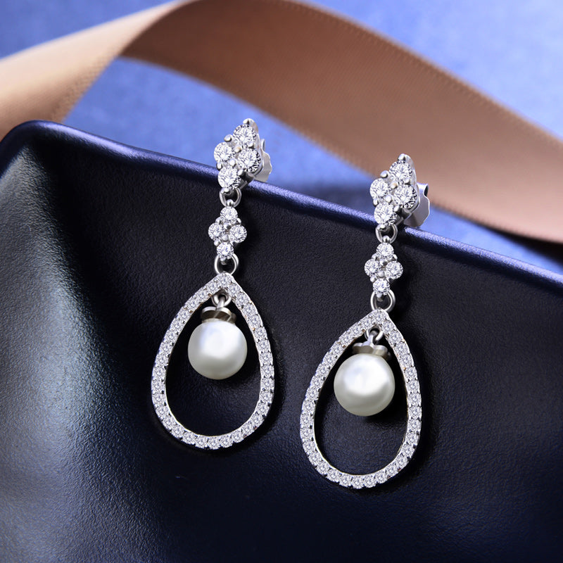 Elegant pearl drop earrings