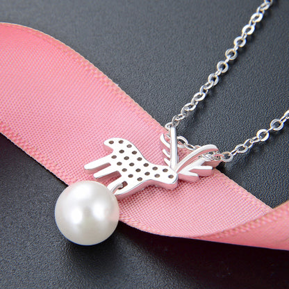 Dainty pearl necklace sterling silver