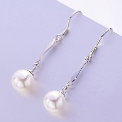 Pearl hook earrings silver