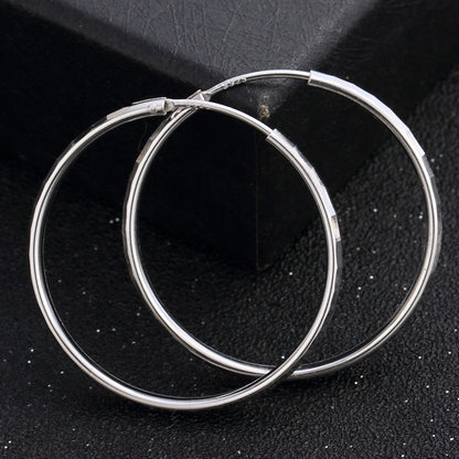 Elegant silver hoop earrings