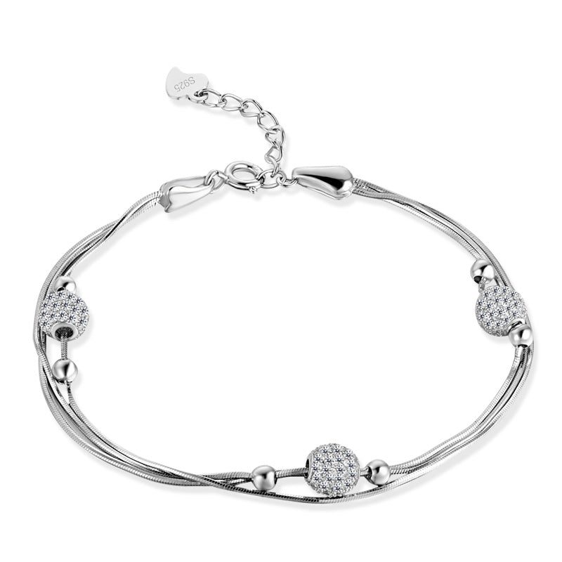 Elegant silver bracelet female