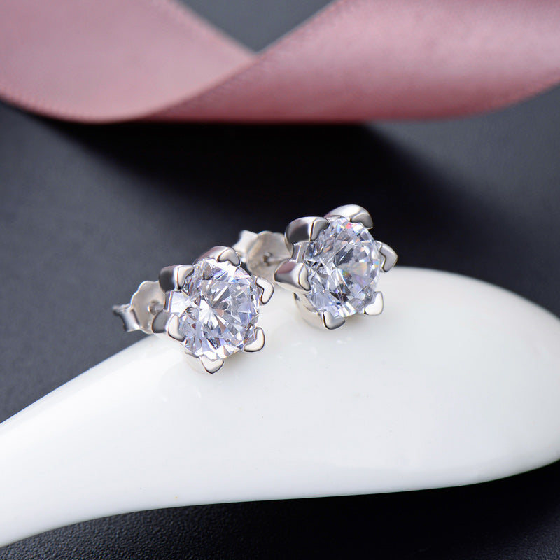 Delicate diamond stud earrings