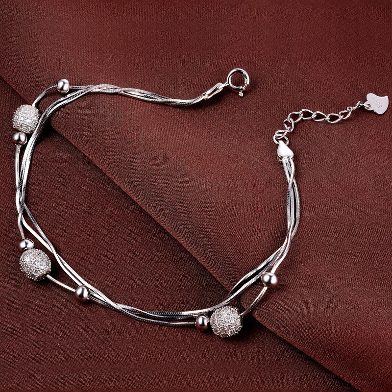 Elegant silver bracelet female